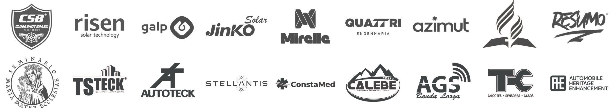 Clientes da Raiones: CSB, Risen Solar, Galp, Jinko Solar, Mirelle, Quattri, Azimut, Adventistas, Resumo, Seminário, TSTeck, Autoteck, Stellantis, ConstaMed, Calebe, AGS, TC, AHE